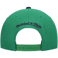 Casquette pour homme Mitchell & Ness Vert/Marine Dallas Mavericks Hardwood Classics Team Two-Tone 2.0 Snapback