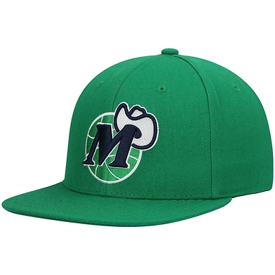 Casquette Snapback Green Dallas Mavericks Hardwood Classics Team Ground 2.0 Mitchell & Ness pour hommes