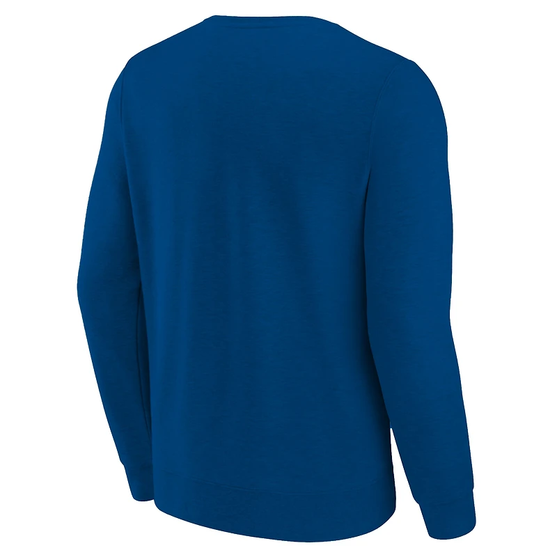 Men's Mitchell & Ness Heather Blue Dallas Mavericks Hardwood Classics Big Tall Crewneck Sweatshirt