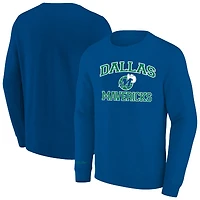 Men's Mitchell & Ness Heather Blue Dallas Mavericks Hardwood Classics Big Tall Crewneck Sweatshirt