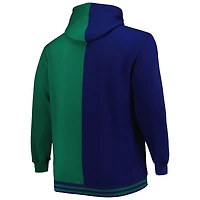 Chandail à capuchon fendu pour homme Dallas Mavericks Big & Tall Hardwood Classics bleu marine/vert Mitchell Ness