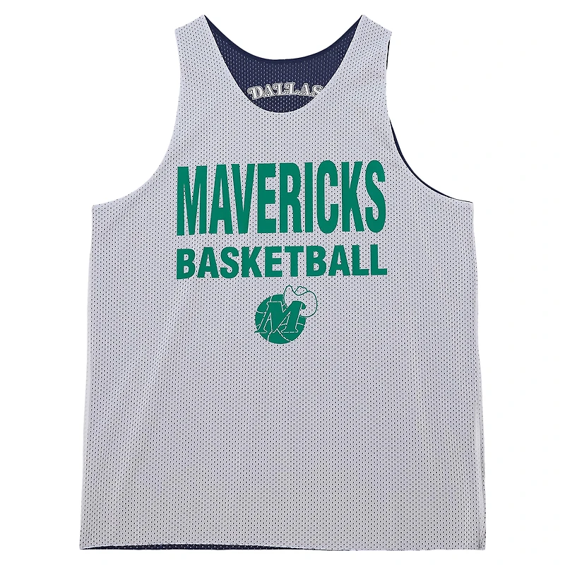Men's Mitchell & Ness Navy/White Dallas Mavericks Hardwood Classics Reversible Mesh Practice Jersey
