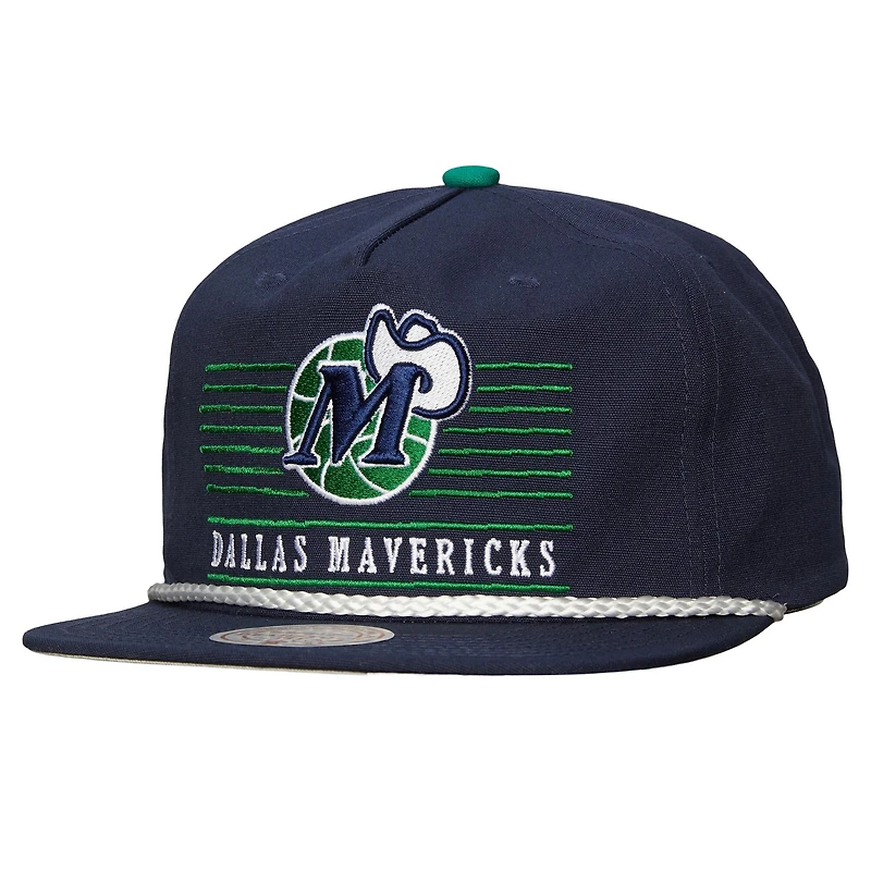 Casquette snapback Mitchell & Ness bleu marine Dallas Mavericks Ascend Deadstock pour homme