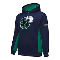 Men's Mitchell & Ness Navy Dallas Mavericks Hardwood Classics Team Origins Fleece Pullover Hoodie