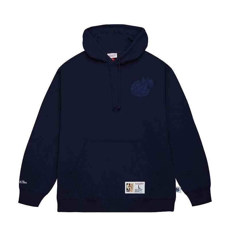 Men's Mitchell & Ness Navy Dallas Mavericks Hardwood Classics Tonal Pullover Hoodie