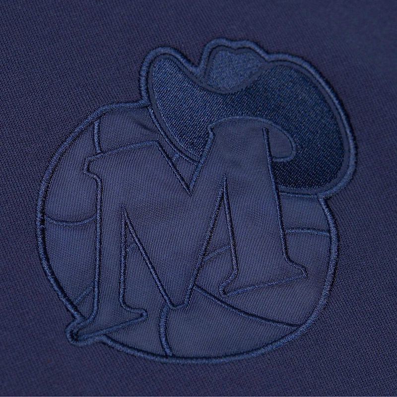 Men's Mitchell & Ness Navy Dallas Mavericks Hardwood Classics Tonal Pullover Hoodie