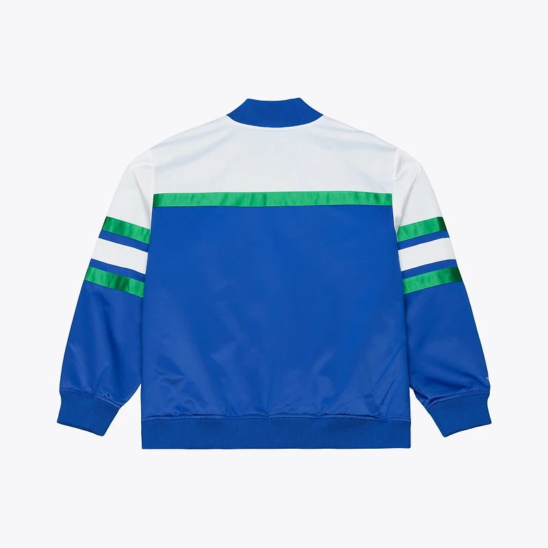 Men's Mitchell & Ness  Royal Dallas Mavericks Hardwood Classics Head Coach Lightweight Satin Full-Snap Jacket