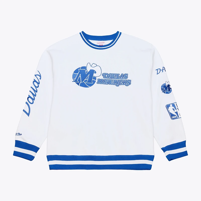 Sweat-shirt polaire arctique Mitchell & Ness blanc Dallas Mavericks pour homme