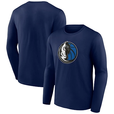 Men's  Navy Dallas Mavericks Primary Logo Long Sleeve T-Shirt