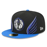 Casquette ajustée New Era Dallas Mavericks City Edition Alternate 59FIFTY noire pour homme