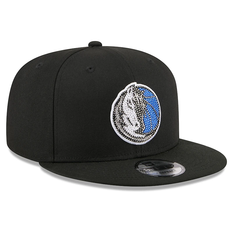 Casquette snapback New Era noire Dallas Mavericks 2026 NBA Draft Crystal 9FIFTY pour homme