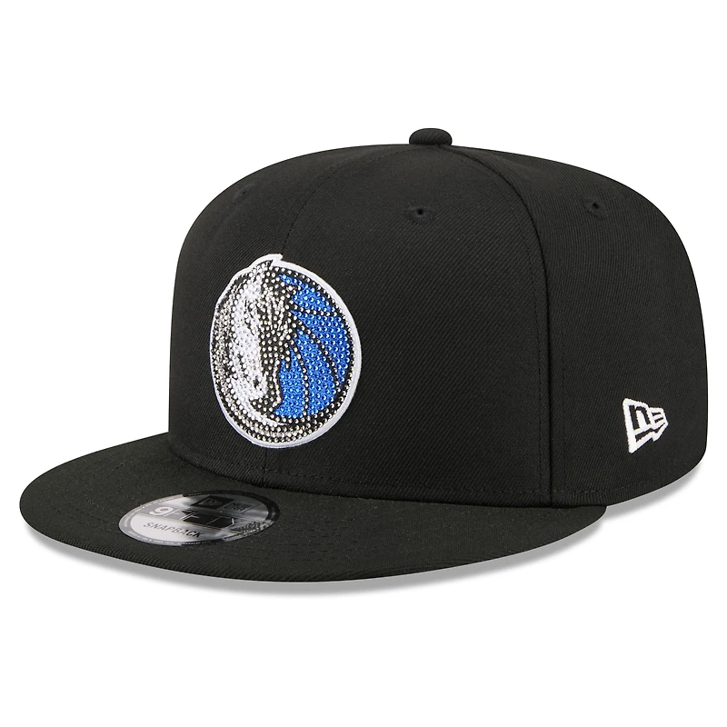 Casquette snapback New Era noire Dallas Mavericks 2026 NBA Draft Crystal 9FIFTY pour homme