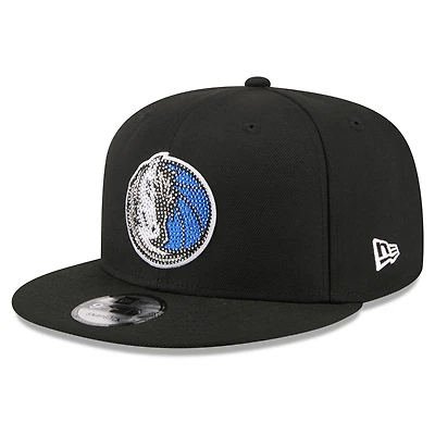 Casquette snapback New Era noire Dallas Mavericks 2026 NBA Draft Crystal 9FIFTY pour homme
