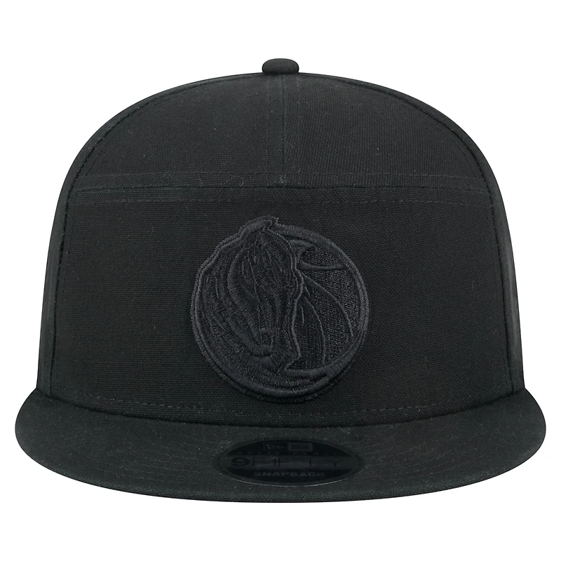 Casquette snapback 9FIFTY noire New Era Dallas Mavericks Adventure en toile à panneaux séparés pour homme