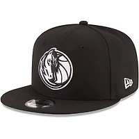Casquette New Era 9FIFTY ajustable à logo noir et blanc Dallas Mavericks pour homme