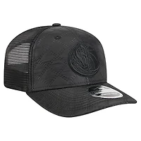 Men's New Era  Black Dallas Mavericks Quilted 9SEVENTY Trucker Adjustable Hat