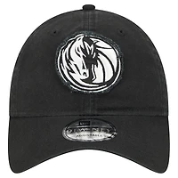 Men's New Era  Black Dallas Mavericks Stamp Fabric Applique 9TWENTY Adjustable Hat