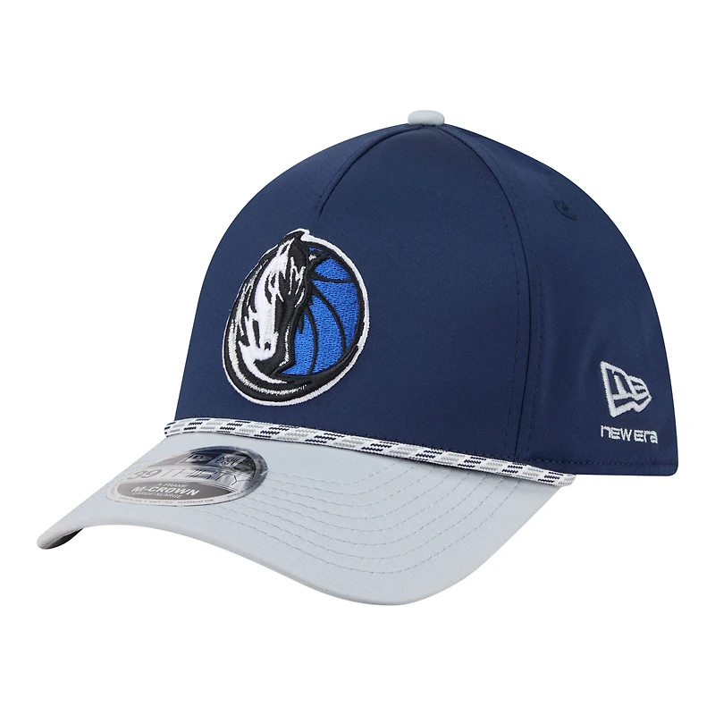 Men's New Era Blue/Gray Dallas Mavericks Rope Two-Tone M-Crown A-Frame 39THIRTY Flex Hat