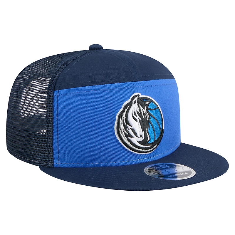 Men's New Era  Blue/Navy Dallas Mavericks Outdoor Split Panel 9FIFTY Snapback Hat