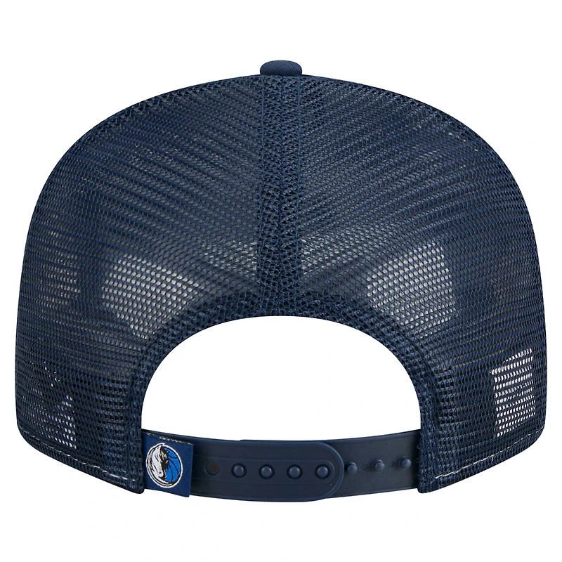 Men's New Era Blue/Navy Dallas Mavericks Outdoor Split Panel 9FIFTY Snapback Hat