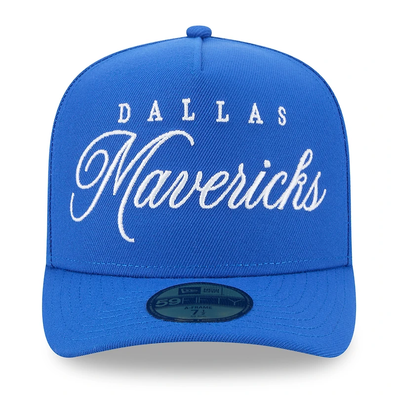 Men's New Era Blue Dallas Mavericks 2025 NBA Draft A-Frame 59FIFTY Fitted Hat