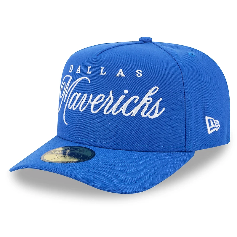Men's New Era Blue Dallas Mavericks 2025 NBA Draft A-Frame 59FIFTY Fitted Hat