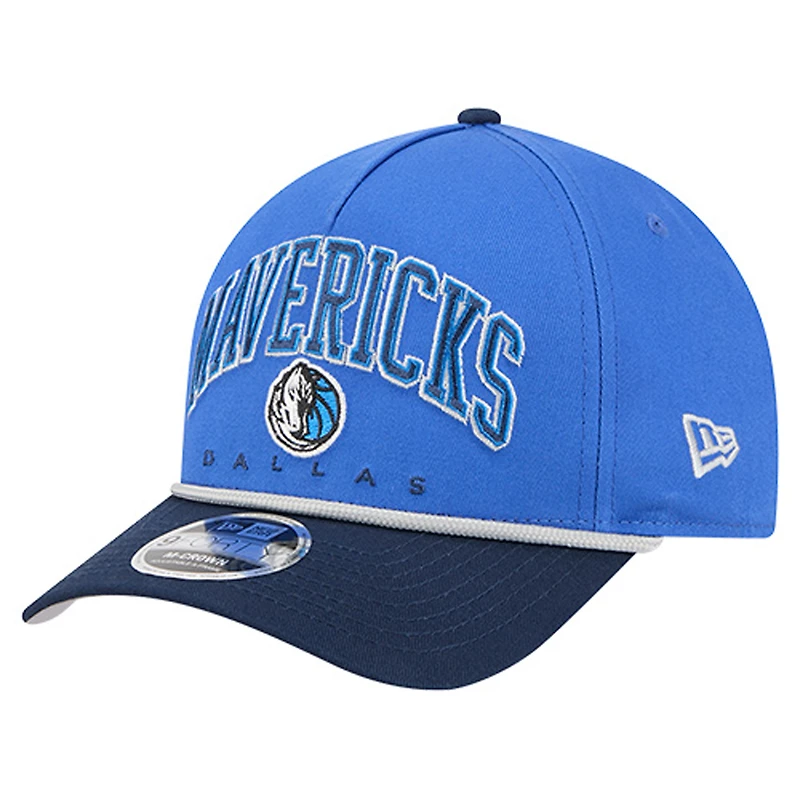 Casquette ajustable New Era bleue Dallas Mavericks Bold Arch COOLERA 9FORTY A-Frame M-Crown pour homme