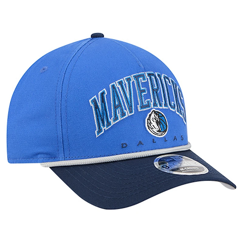 Casquette ajustable New Era bleue Dallas Mavericks Bold Arch COOLERA 9FORTY A-Frame M-Crown pour homme