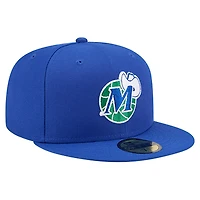 Men's New Era  Blue Dallas Mavericks Core Logo 59FIFTY Fitted Hat