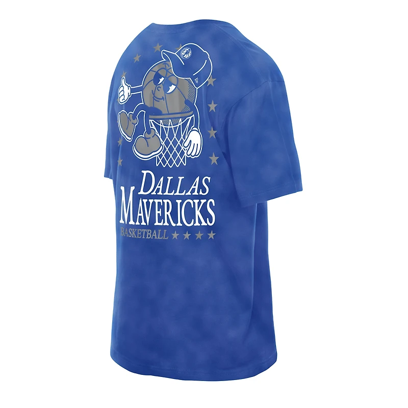 Men's New Era Blue Dallas Mavericks Old School Sport Enzyme Wash Oversized T-Shirt