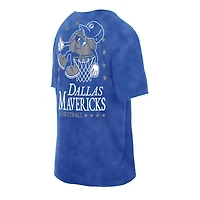 Men's New Era Blue Dallas Mavericks Old School Sport Enzyme Wash Oversized T-Shirt