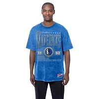 Men's New Era  Blue Dallas Mavericks Oversized Throwback Collection Mineral Wash T-Shirt