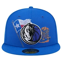 Casquette ajustée 59FIFTY bleue New Era Dallas Mavericks State Stitch pour homme