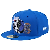 Casquette ajustée 59FIFTY bleue New Era Dallas Mavericks State Stitch pour homme