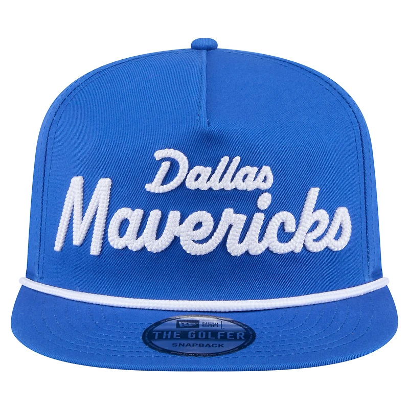Men's New Era Blue Dallas Mavericks Team Text Golfer Snapback Hat