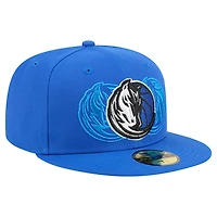Men's New Era  Blue Dallas Mavericks Tri-Hit 59Fifty Fitted Hat