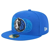 Men's New Era  Blue Dallas Mavericks Tri-Hit 59Fifty Fitted Hat
