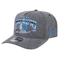 Men's New Era  Charcoal Dallas Mavericks Throwback Washed Pre-Curved 9FIFTY Snapback Hat
