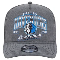 Men's New Era  Charcoal Dallas Mavericks Throwback Washed Pre-Curved 9FIFTY Snapback Hat