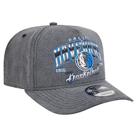 Men's New Era  Charcoal Dallas Mavericks Throwback Washed Pre-Curved 9FIFTY Snapback Hat