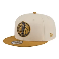 Men's New Era  Cream/Tan Dallas Mavericks Two-Tone Color Pack 9FIFTY Snapback Hat