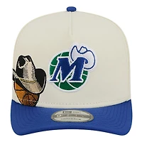 Men's New Era  Cream Dallas Mavericks Illustrated Mascot 2-Toned Pre-Curved A-Frame 9FIFTY Adjustable Hat