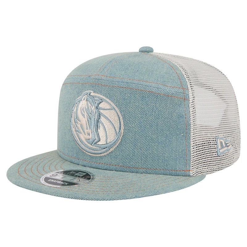 Casquette camionneur à pression 9FIFTY Adventure en denim pour homme des Dallas Mavericks de New Era