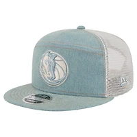 Casquette camionneur à pression 9FIFTY Adventure en denim pour homme des Dallas Mavericks de New Era