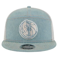 Casquette camionneur à pression 9FIFTY Adventure en denim pour homme des Dallas Mavericks de New Era