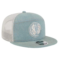 Casquette camionneur à pression 9FIFTY Adventure en denim pour homme des Dallas Mavericks de New Era