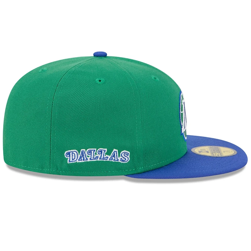 Men's New Era Green/Blue Dallas Mavericks 2025/26 Classic Edition Jersey Hook 59FIFTY Fitted Hat