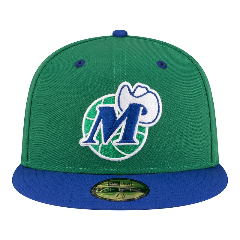Men's New Era Green/Blue Dallas Mavericks 80s Throwback 59FIFTY Fitted Hat