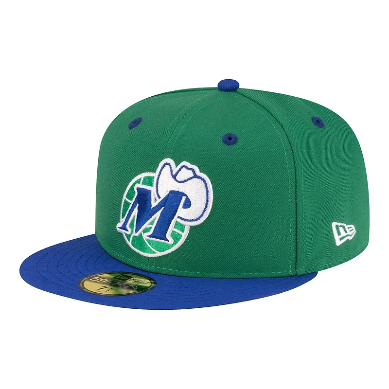 Men's New Era Green/Blue Dallas Mavericks 80s Throwback 59FIFTY Fitted Hat