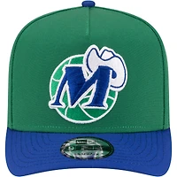 Men's New Era  Green/Blue Dallas Mavericks 80s Throwback A-Frame 9FIFTY Snapback Hat